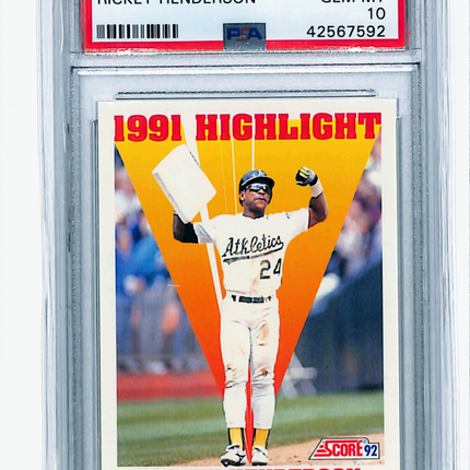 1992 Score Rickey Henderson #430 PSA 10