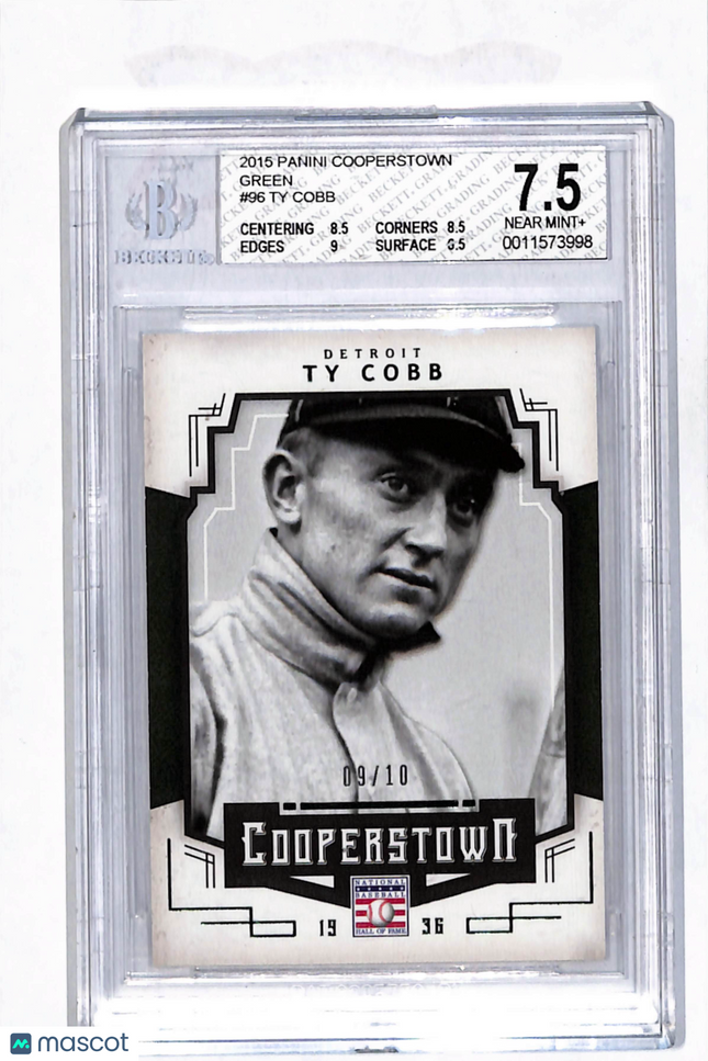 2015 Panini Cooperstown Green Ty Cobb #96 BGS 7.5 /10
