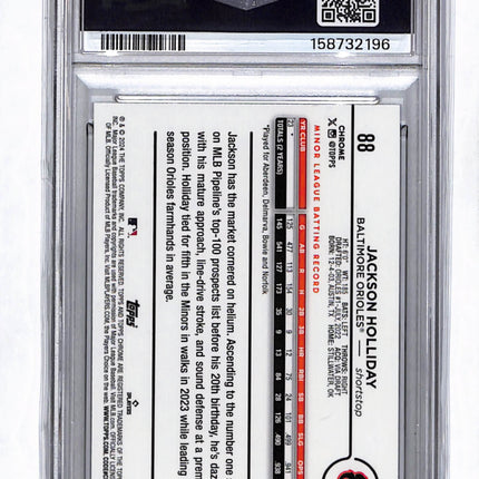 2024 Topps Chrome Logofractor Jackson Holliday #88 Gold Refractor PSA 9 /50