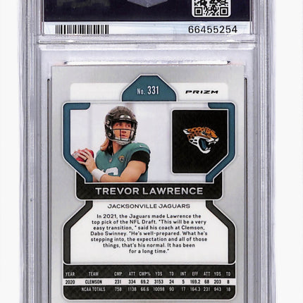 2021 Panini Prizm Trevor Lawrence #331 Lazer PSA 9