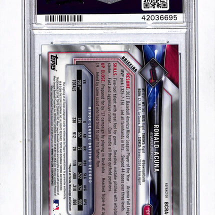 2018 Bowman Chrome Rookie Autographs Ronald Acuna #BCRARA Refractor PSA 10 Auto