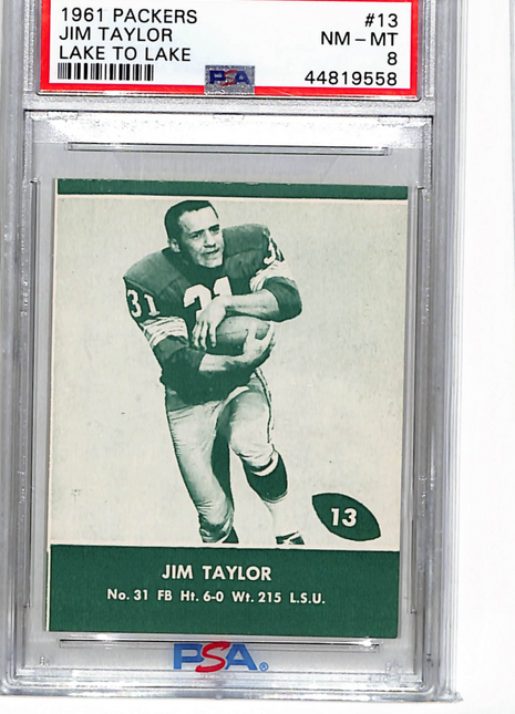 1961 Lake To Lake Packers Jim Taylor #13 PSA 8