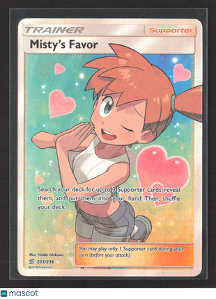 Pokemon Unified Minds Misty's Favor (Full Art) rare ultra #235