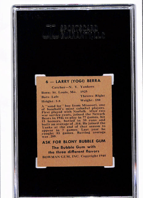 1948 Bowman Yogi Berra #6 SGC 5