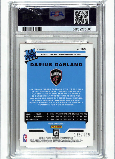 2019 Panini Donruss Optic Darius Garland #195 Orange PSA 10 /199