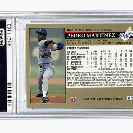 1992 Leaf Gold Rookies Pedro Martinez #BC-3 PSA 8