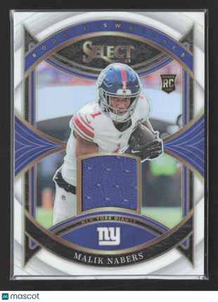 2024 Panini Select Malik Nabers #RS-MNS Jersey Patch RC White Prizm /75