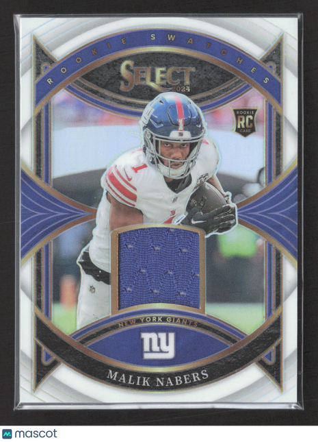 2024 Panini Select Malik Nabers #RS-MNS Jersey Patch RC White Prizm /75
