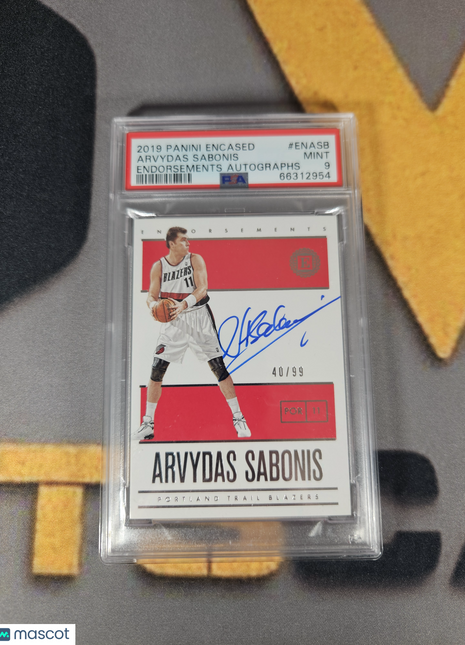 2019 Panini Encased Endorsements Autographs Arvydas Sabonis #ENASB PSA 9