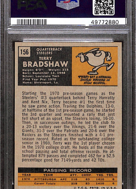 1971 Topps Terry Bradshaw #156 PSA 6