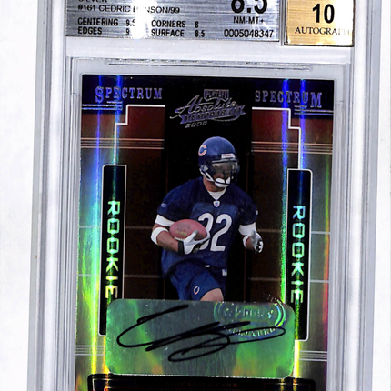 2005 Absolute Memorabilia Spectrum Silver Cedric Benson #161 /99 BGS 8.5 Auto 10