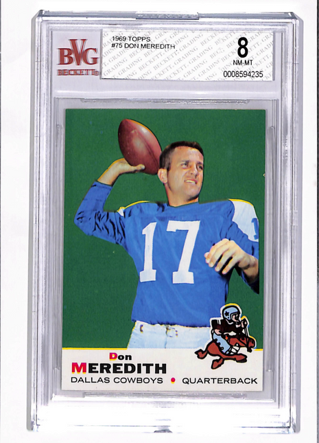 1969 Topps Don Meredith #75 BGS 8