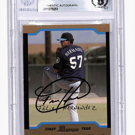 2004 Bowman Gold Felix Hernandez #224 BGS Authentic Auto