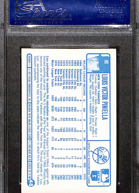 1977 Kellogg's Lou Piniella #48 PSA 9