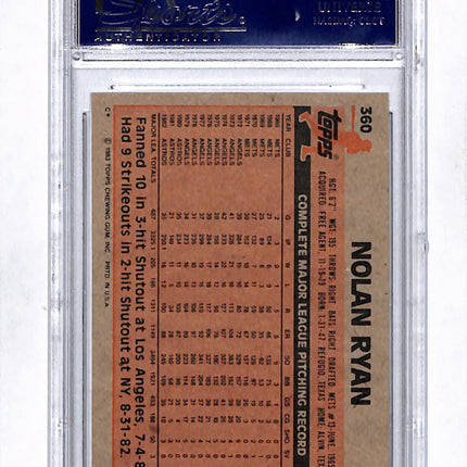 1983 Topps Nolan Ryan #360 PSA 9