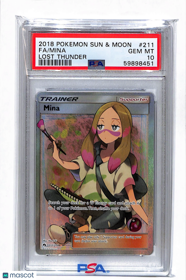 2018 Pokemon Sun & Moon Lost Thunder Mina Fa Lost Thunder PSA 10 #211