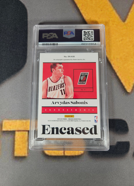 2019 Panini Encased Endorsements Autographs Arvydas Sabonis #ENASB PSA 9
