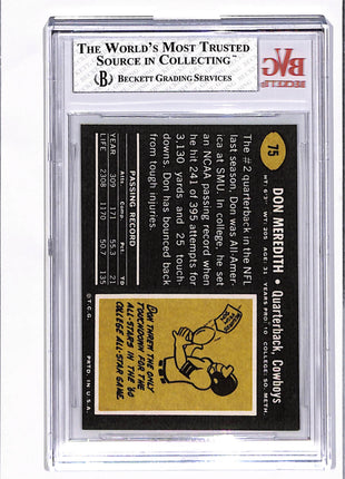 1969 Topps Don Meredith #75 BGS 8
