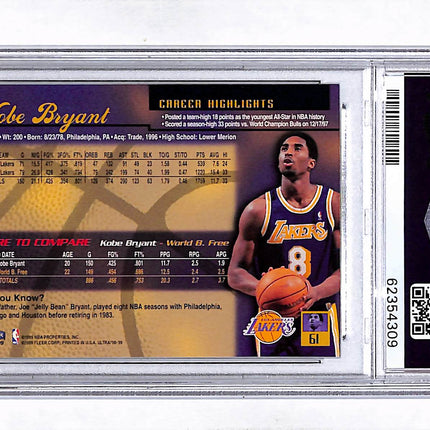 1998 Ultra Kobe Bryant #61 PSA 9