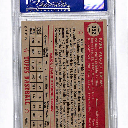 1952 Topps Karl Drews #352 PSA 6 High Number