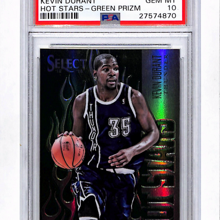 2012 Panini Select Hot Stars Kevin Durant #2 Green Prizm /15 PSA 10