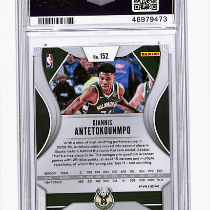 2019 Panini Prizm Giannis Antetokounmpo #152 Silver PSA 10