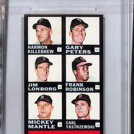 1968 Topps Plaks Checklist #1 Trimmed PSA A
