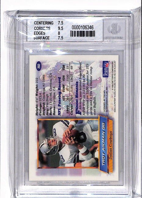 1994 Finest Refractors Troy Aikman #202 BGS 7.5
