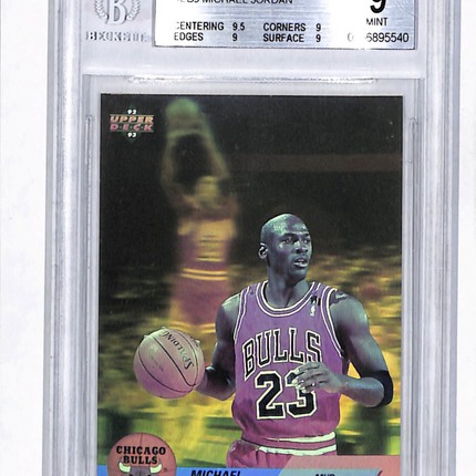 1993 Upper Deck European Award Winner Holograms Michael Jordan #9 BGS 9