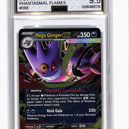2025 PHANTASMAL FLAMES Mega Gengar ex #056 Unlimited AGS 9.5