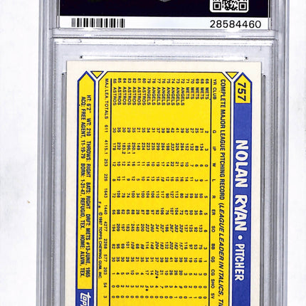 1987 Topps Tiffany Nolan Ryan #757 PSA 9