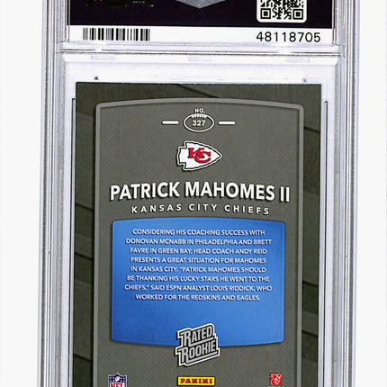 2017 Panini Donruss Patrick Mahomes II #327 PSA 9