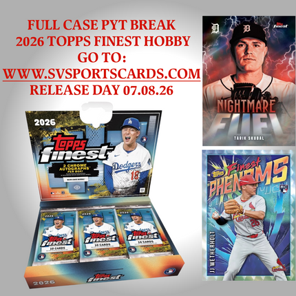 2026 Topps Finest Baseball Full Case PYT Break