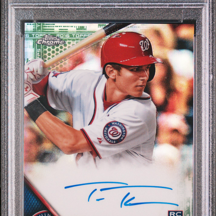 2016 Topps Chrome Rookie Trea Turner #RA-TTU Green Refractor PSA 10 Auto /99