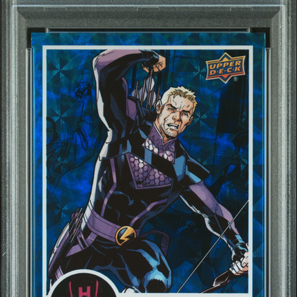 2024 UD Marvel Beginnings Vol.2 Series 2 Hawkeye #104 PSA 9 Blue Cosmic /99