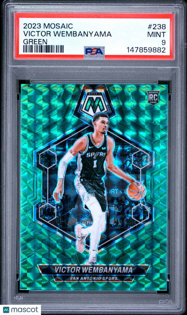 2023 Panini Mosaic Victor Wembanyama #238 Green PSA 9