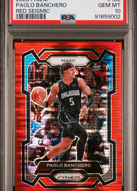 2023 Panini Prizm Paolo Banchero #100 Red Seismic PSA 10