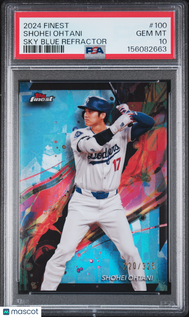 2024 Topps Finest Shohei Ohtani #100 Sky Blue Refractor 220/325 PSA 10