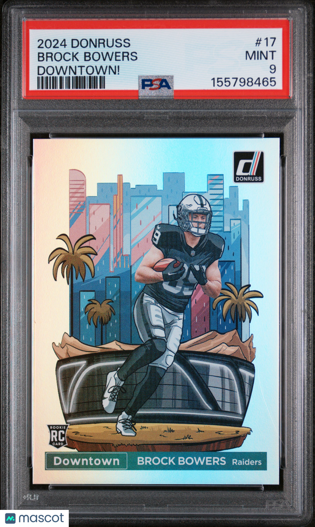 2024 Panini Donruss Downtown! Brock Bowers #17 PSA 9