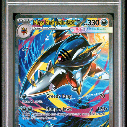 2025 Pokemon Phantasmal Flames Mega Sharpedo EX SIR PSA 10 #127
