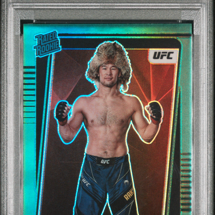 2022 Panini Donruss Optic UFC Shavkat Rakhmonov #115 Green /5 PSA 9