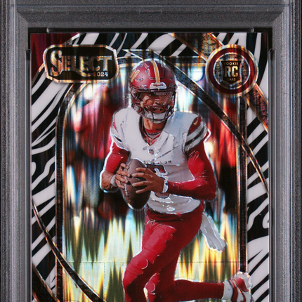2024 Panini Select Jayden Daniels #217 Zebra Shock PSA 10