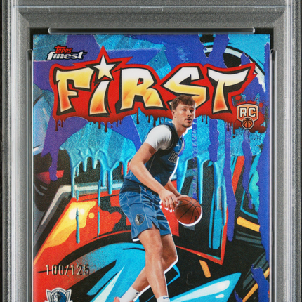 2025 Topps Finest First Cooper Flagg #F-1 Purple Refractor 100/125 PSA 8