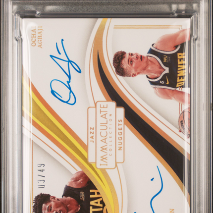 2022 Panini Immaculate Dual Auto Christian Braun Ochai Agbaji #DAOCC 03/49 PSA 9