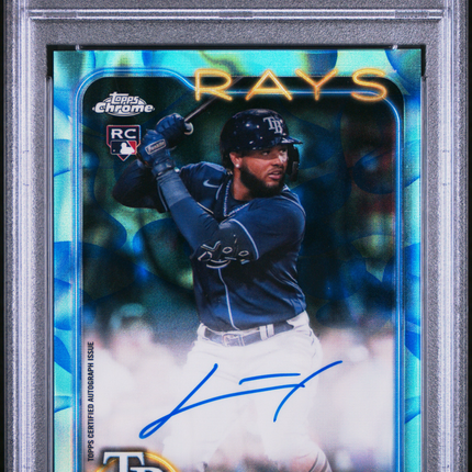 2024 Topps Chrome Auto Junior Caminero #RAJCA Aqua Blue Lava Lamp /175 PSA 10