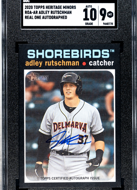 2020 Topps Heritage Minors Adley Rutschman #ROA-AR Real One Auto SGC 9 Auto 10