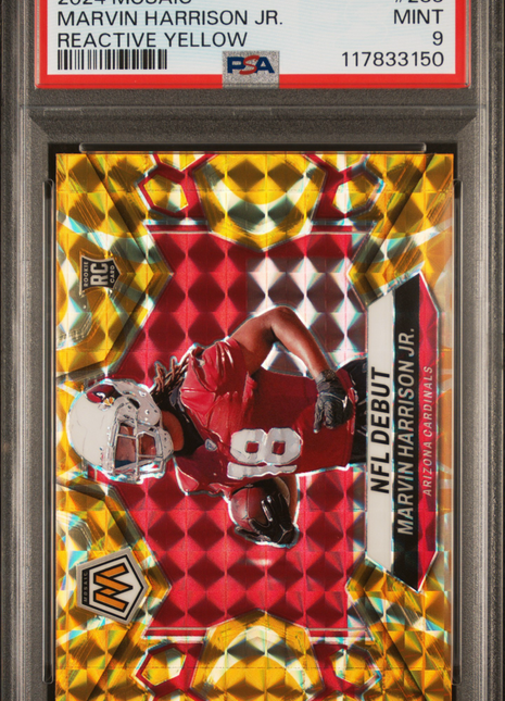 2024 Panini Mosaic Marvin Harrison JR. #283 Reactive Yellow PSA 9