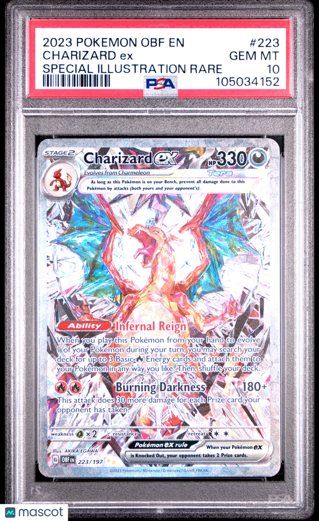 2023 Pokemon Obsidian Flames Charizard EX Special Illustration Rare PSA 10 #223