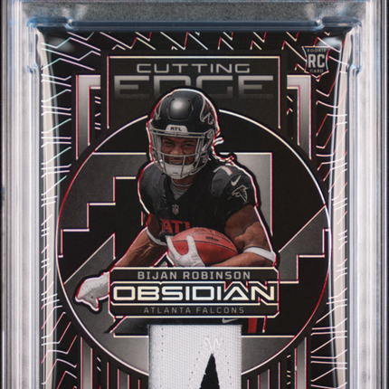 2023 Panini Obsidian Cutting Edge Memorabilia Bijan Robinson Patch /8 Red PSA 9