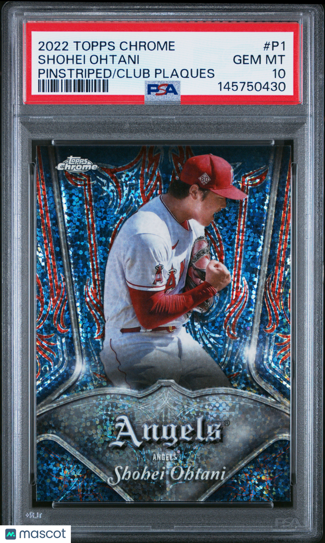 2022 Topps Chrome Pinstriped/Club Plaques Shohei Ohtani #P1 PSA 10